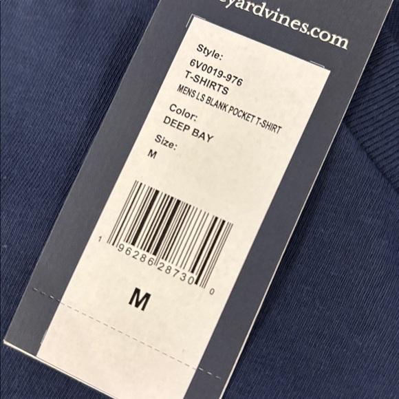 Vineyard Vines Men’s Patriotic Long-Sleeved Tee Cotton Navy Medium NWT NEW USA - Picture 4 of 5